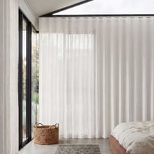 Custom Antigua Sheer S-Fold Single Panel Curtain & Track Set